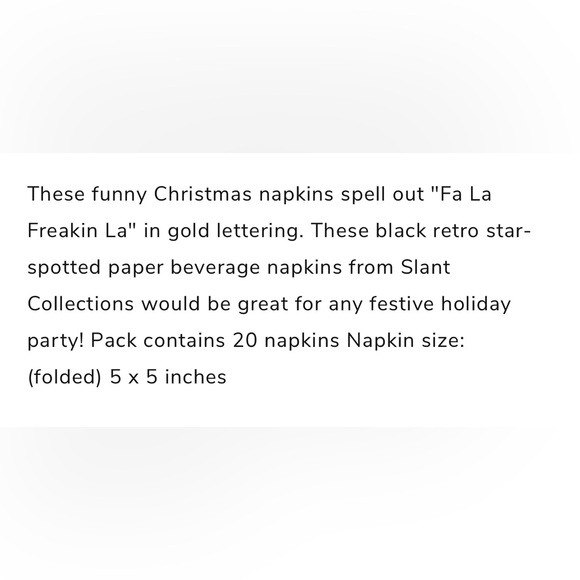 Set of 4 “Fa La Freakin La” napkins - Picture 6 of 6